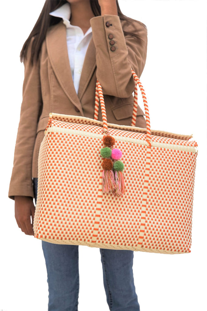 Bombon Tote Bone / Orange – Un Pueblo