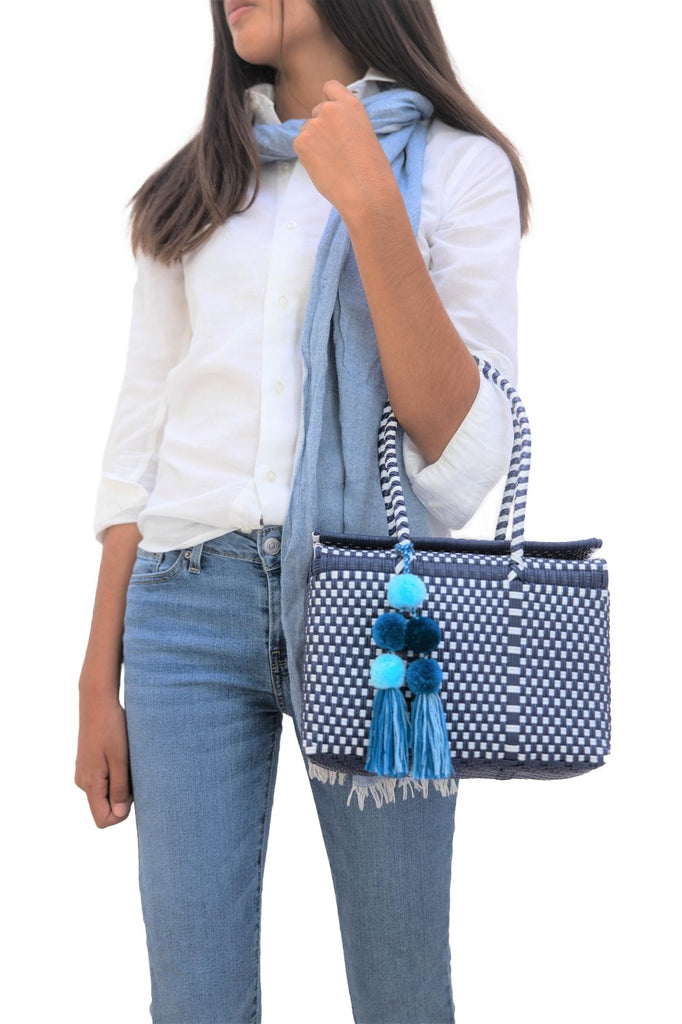 Bombon Tote Mini Navy / White – Un Pueblo