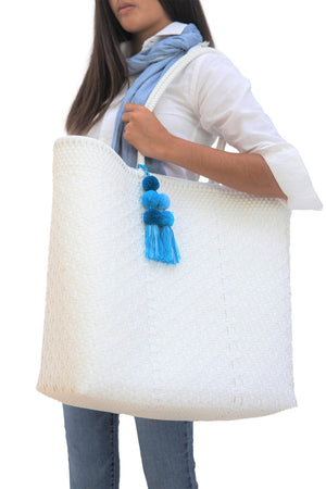 Large Open Tote White