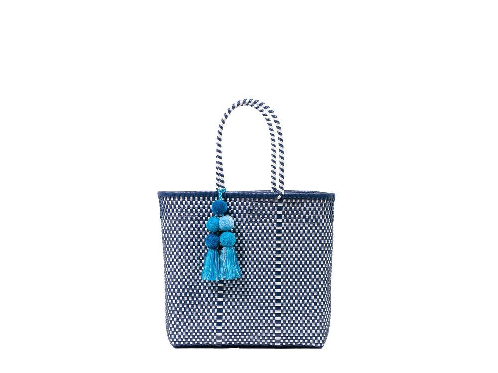 
                
                    Load image into Gallery viewer, Medium Open Tote Navy / White
                
            