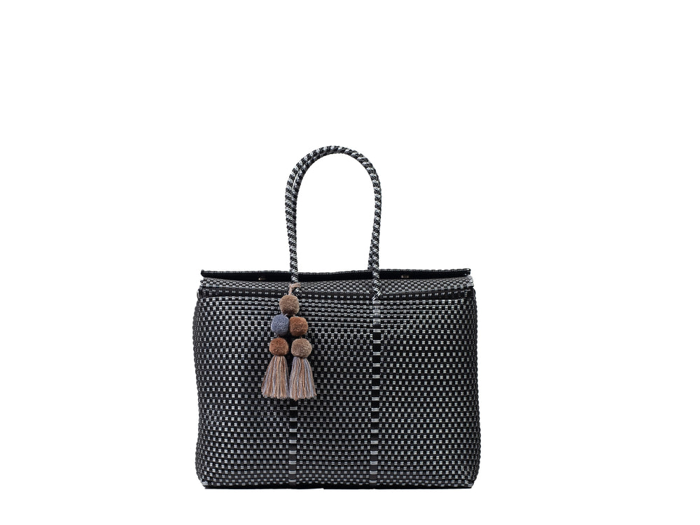
                
                    Load image into Gallery viewer, Bombon Tote Black / Silver
                
            