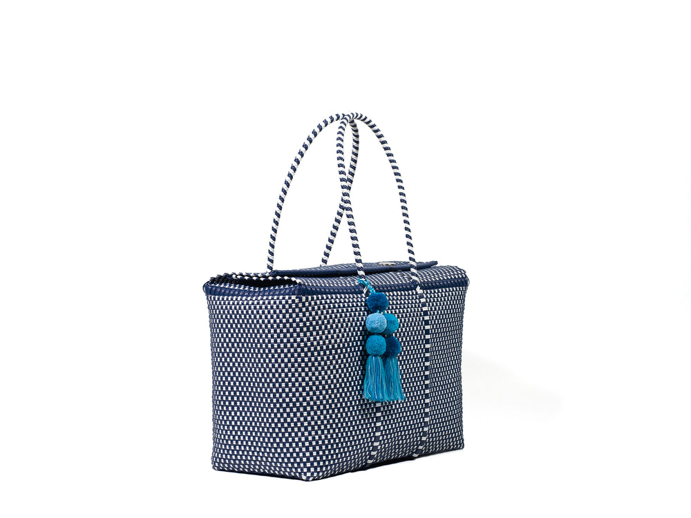 
                
                    Load image into Gallery viewer, Bombon Tote Navy / White
                
            