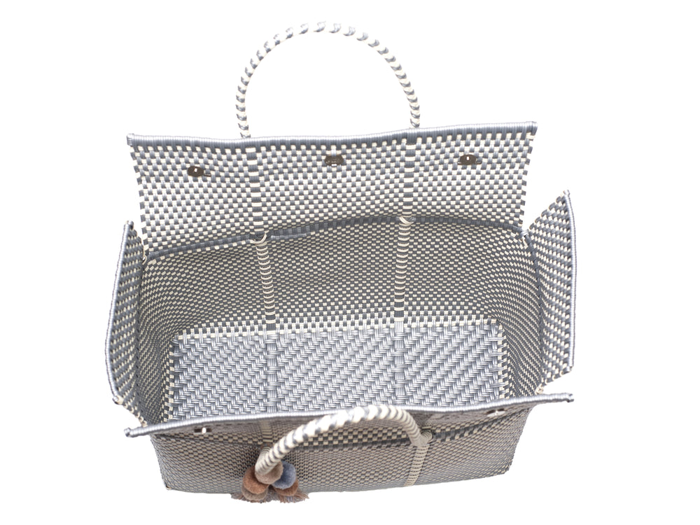 
                
                    Load image into Gallery viewer, Bombon Tote Silver / Bone
                
            