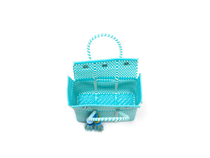 Bombon Tote Mini Turquoise / White